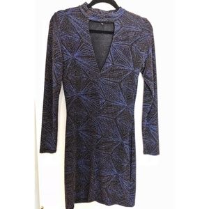 Topshop Blue & Black Bodycon Dress Size 6